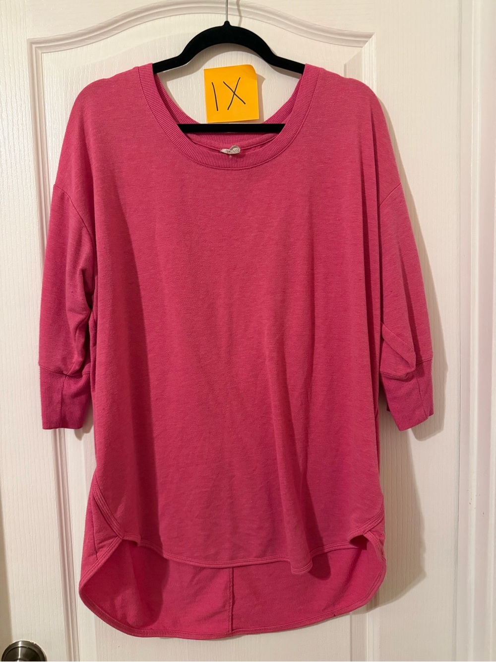 Relaxed Fit Women's Pink High-Low Tunic Top